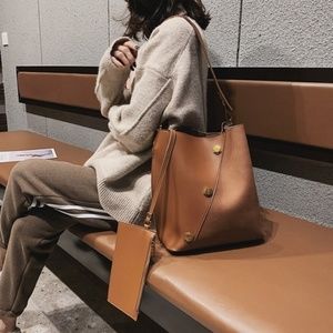 Just In! ๐ BERLINE Rivet Bucket Bag - BROWN